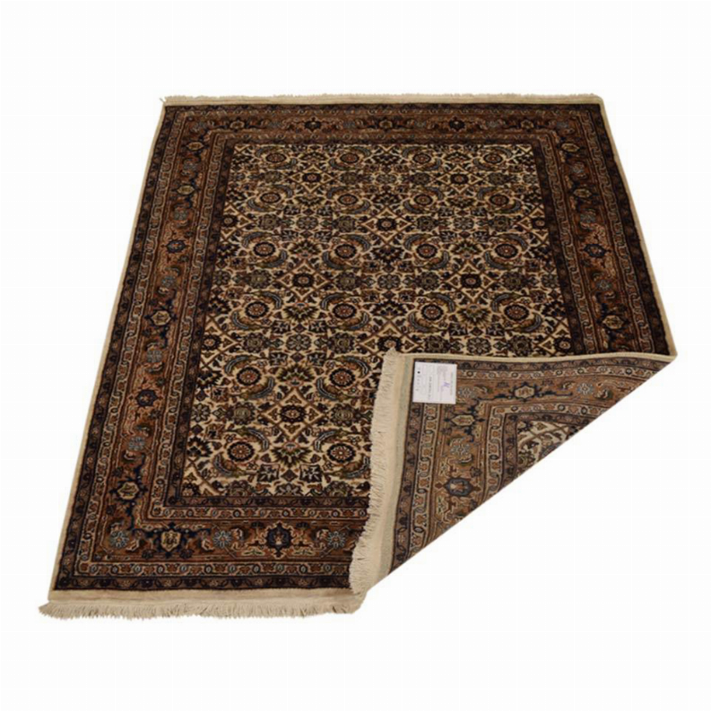 Rugsotic Carpets Hand Knotted Nir Wool Area Rug - 5'4''x7'10'' Cream