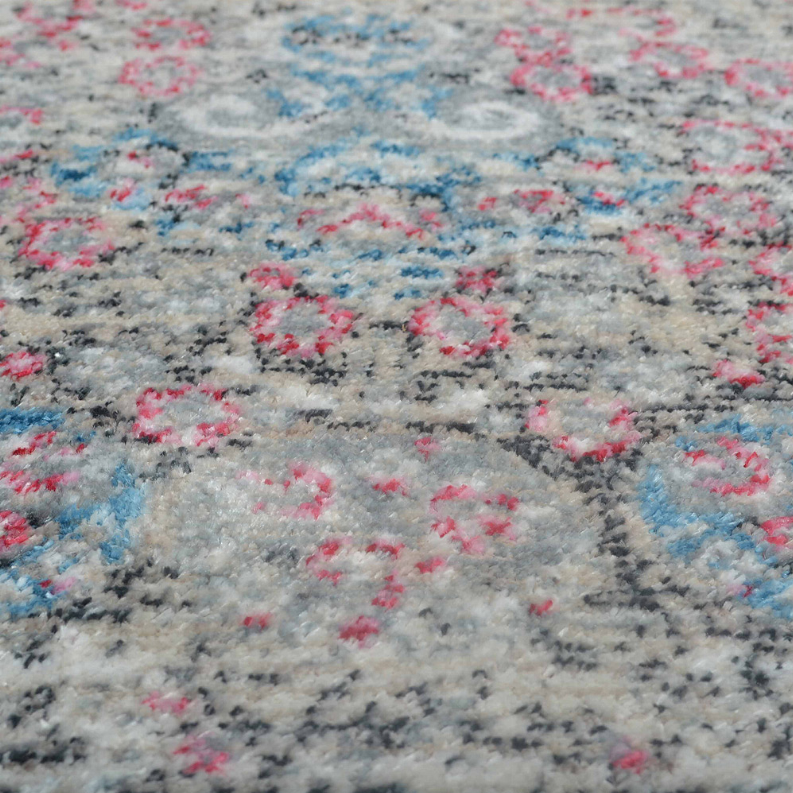 Rugsotic Carpets Machine Woven Crossweave Polyester Area Rug Oriental 1'8''x2'10'' Beige Blue