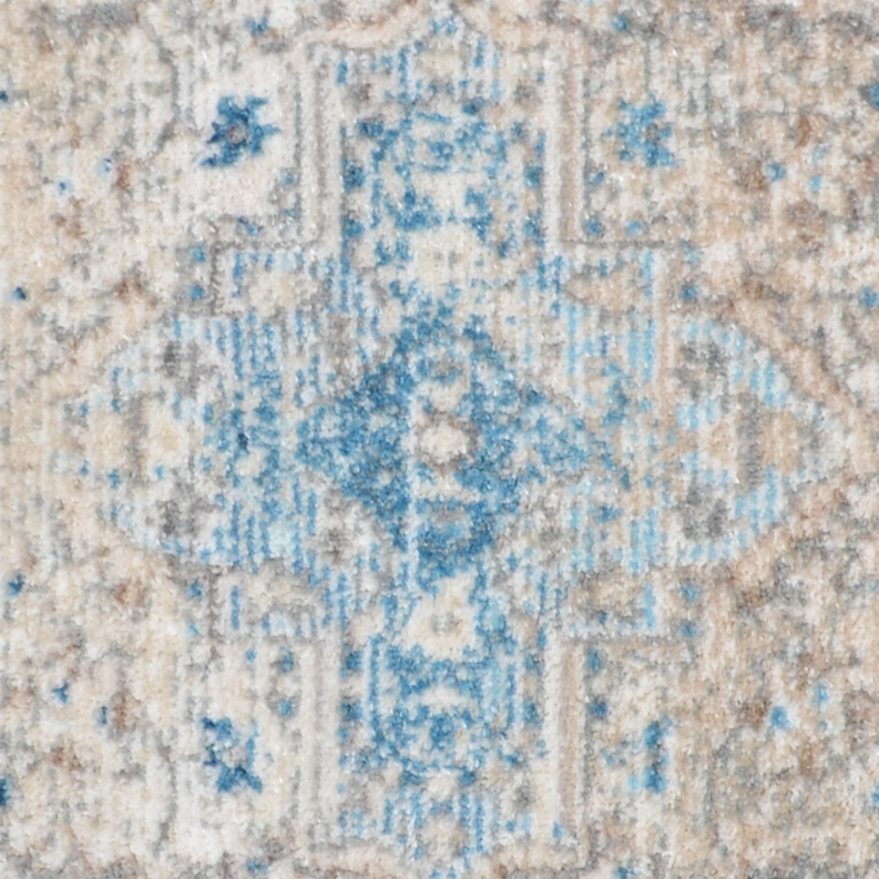 Rugsotic Carpets Machine Woven Crossweave Polyester Area Rug Oriental 1'8''x2'10'' Gray Blue