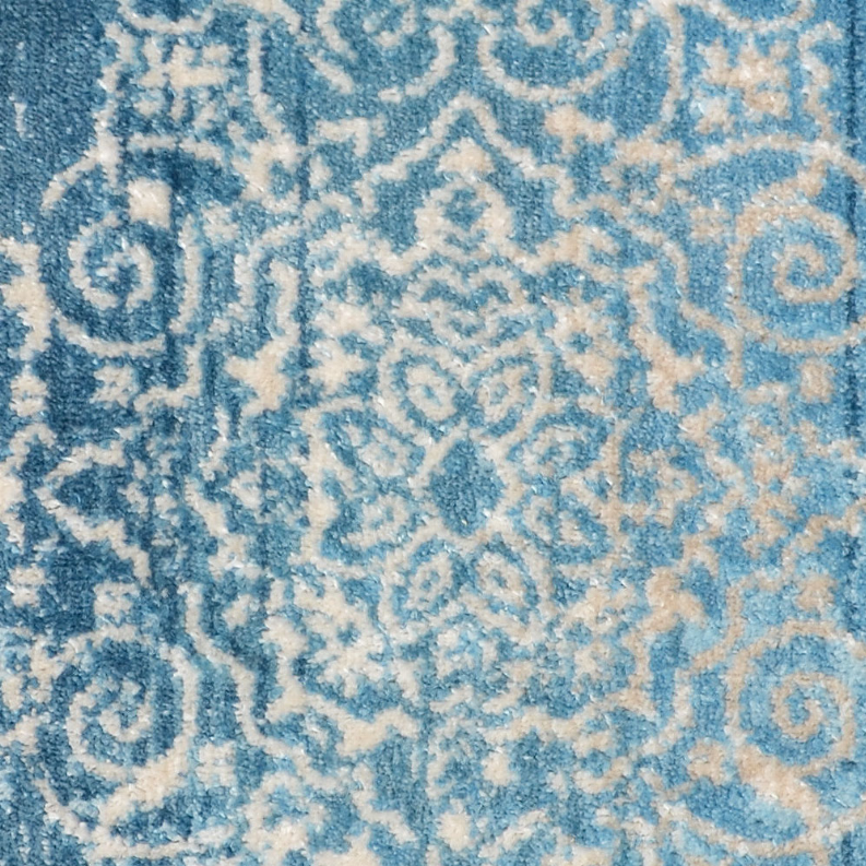 Rugsotic Carpets Machine Woven Crossweave Polyester Blue Area Rug Oriental - 2'x3'10'' Blue3