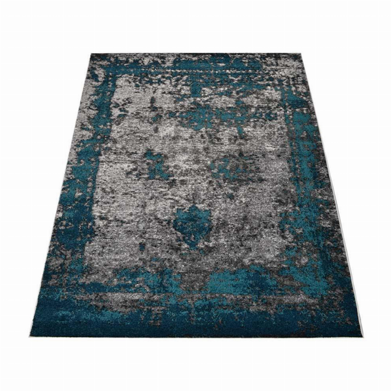 Rugsotic Carpets Machine Woven Heatset Polypropylene Area Rug Abstract 4'x6' Ivory Blue1