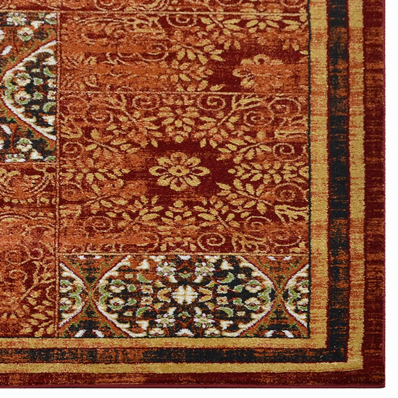 Rugsotic Carpets Machine Woven Heatset Polypropylene Area Rug Oriental 4'x6' Red