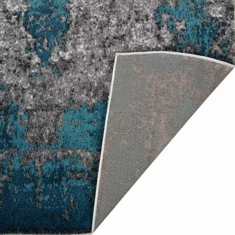 Rugsotic Carpets Machine Woven Heatset Polypropylene Area Rug Abstract 5'x8' Ivory Blue1