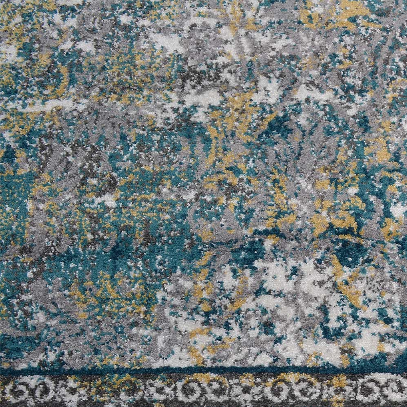 Rugsotic Carpets Machine Woven Heatset Polypropylene Area Rug Oriental 5'x8' Silver