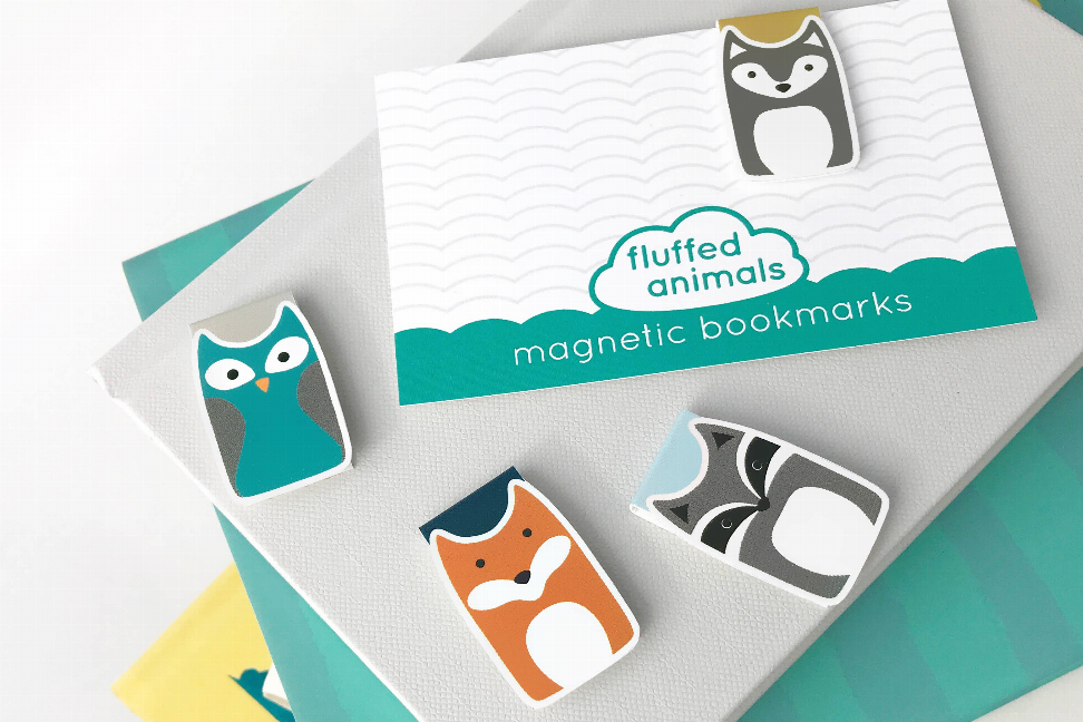 Cute Animal Magnetic Bookmark Set of 4 - Woodland  Set