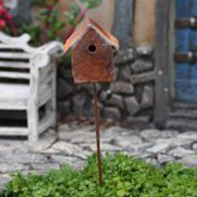 MiniGarden Fairy Garden Miniature Bird House Pick