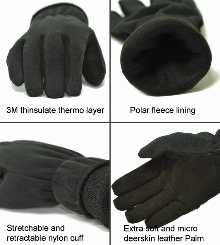 Ski Gloves For Cold Weather with Thinsulate lining