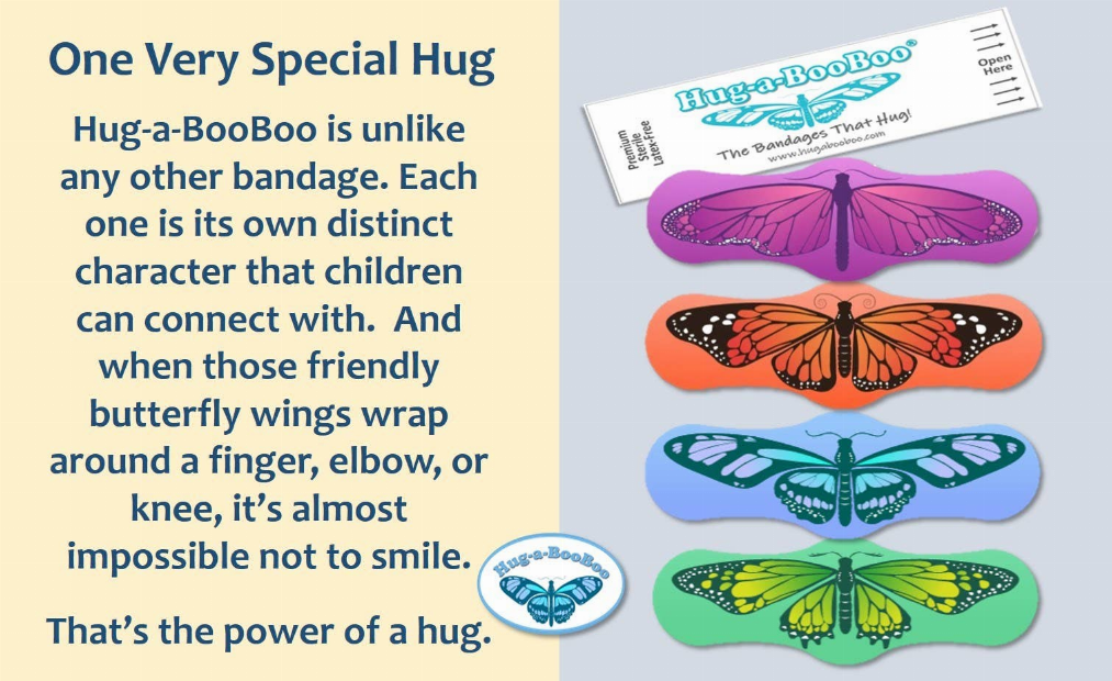 Hug-a-BooBoo "Butterfly Hugs" Premium Bandages 44ct Box