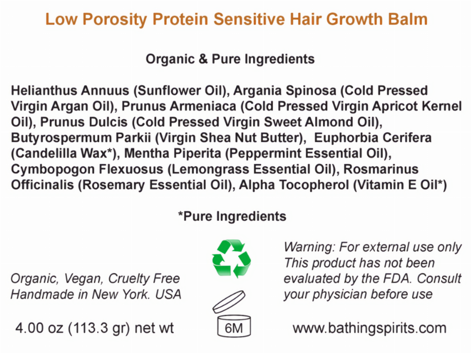 Low Porosity Protein Sensitive Hair Butter Balm