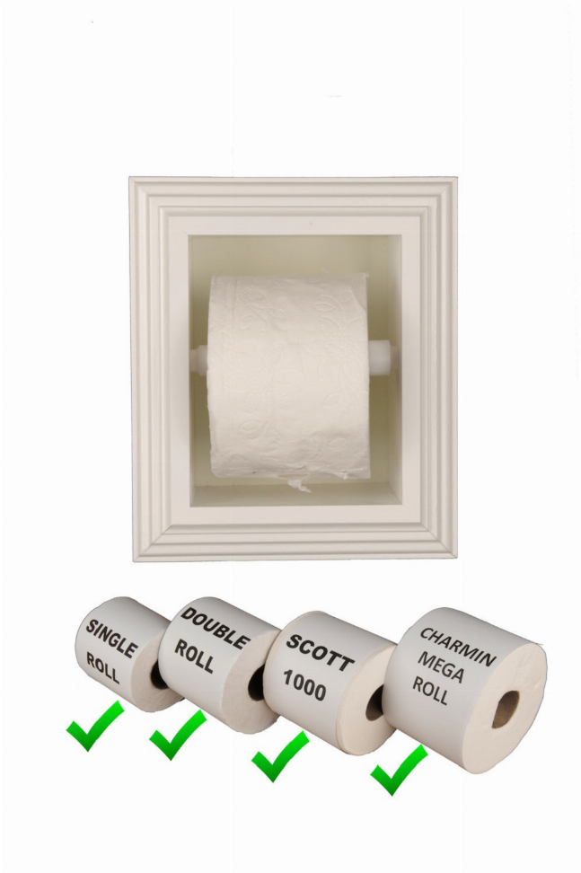 Tavares Recessed Solid Wood Toilet Paper  7 x 8.5"  1 White Enamel