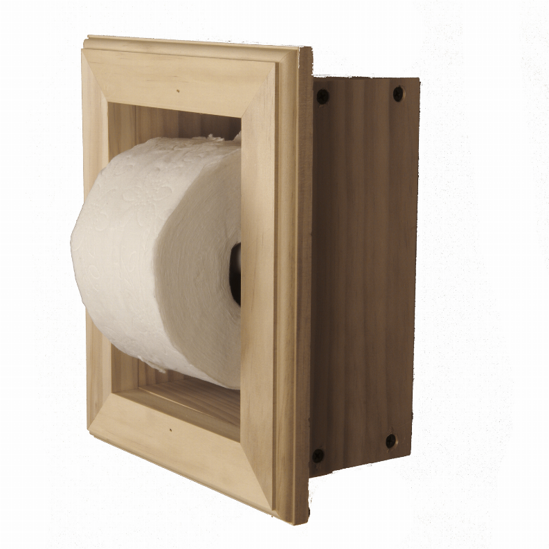 Tavares Recessed Solid Wood Toilet Paper  7 x 8.5"  16 Unfinished Wood