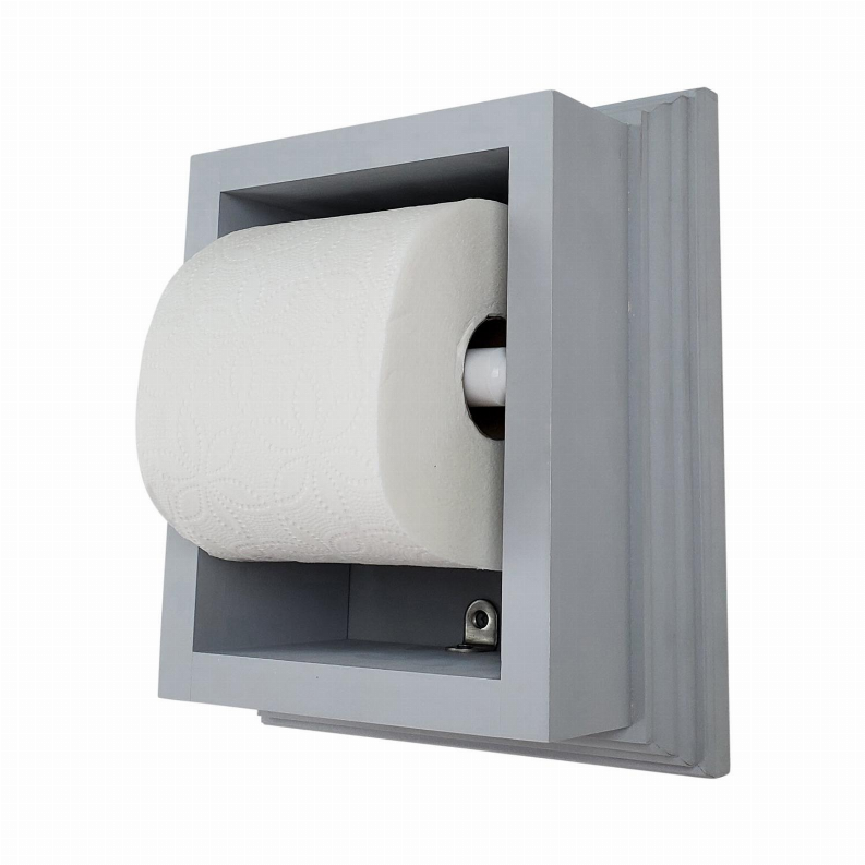 Tavares Recessed Solid Wood Toilet Paper  7 x 8.5"  20 Primed Gray