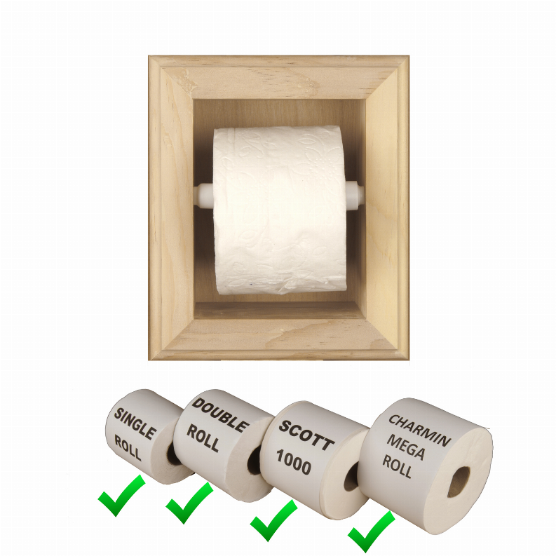Tavares Recessed Solid Wood Toilet Paper  7 x 8.5"  21 Unfinished Wood