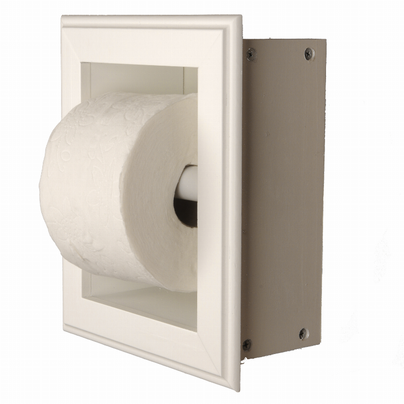 Tavares Recessed Solid Wood Toilet Paper  7 x 8.5"  21 White Enamel