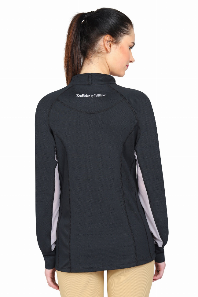 Ecorider By Tuffrider Ladies Denali Sport Shirt 3X Black Beauty/Grey