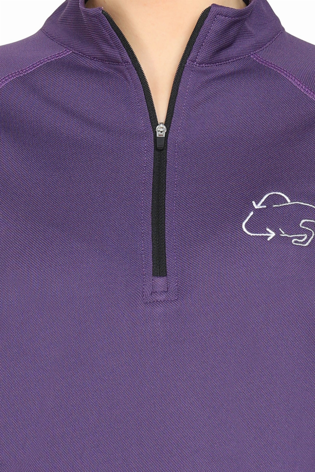 Ecorider By Tuffrider Ladies Denali Sport Shirt 1X Purple Plum/Grey