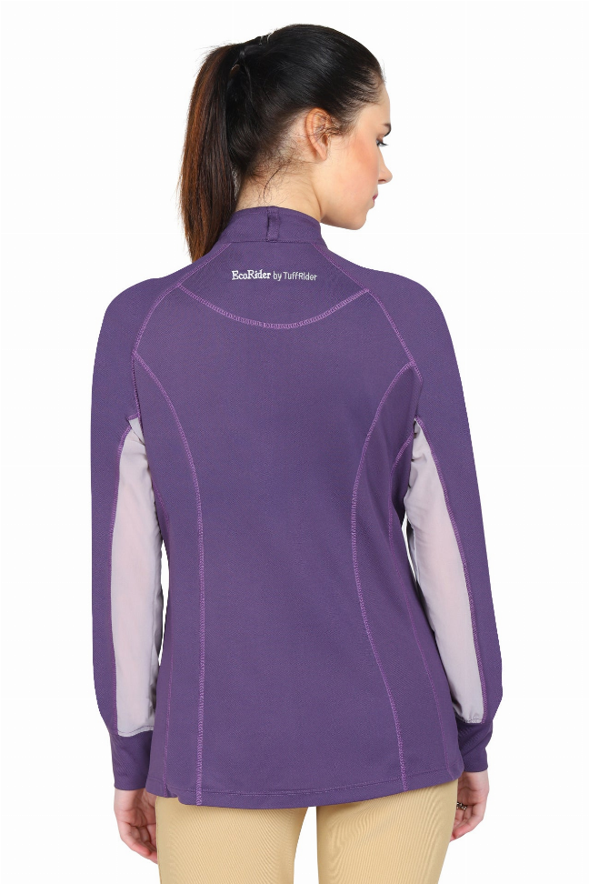 Ecorider By Tuffrider Ladies Denali Sport Shirt L Purple Plum/Grey