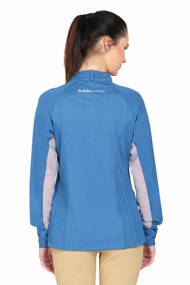 Ecorider By Tuffrider Ladies Denali Sport Shirt L Dark Blue/Grey