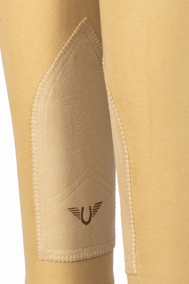 TuffRider Children's Cotton Pull-On Knee Patch Breeches 12 Light Tan