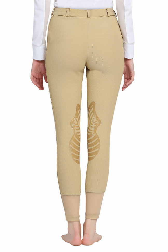 Tuffrider Tiffany Ribbed Breech With Silicone Knee Patch 30 Light Tan