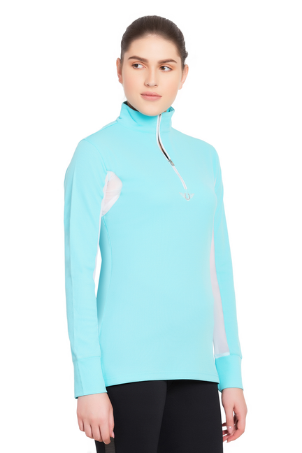TuffRider Ladies Ventilated Technical Long Sleeve Sport Shirt  X-Large Aqua
