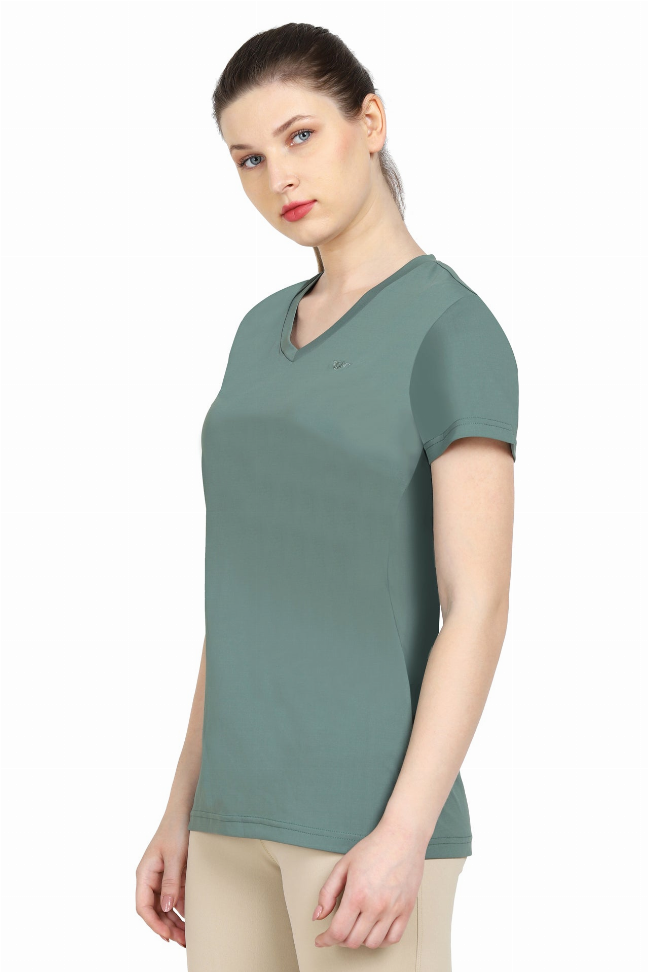 Tuffrider Ladies Taylor Tee Short Sleeve T-Shirt XS Duck Green