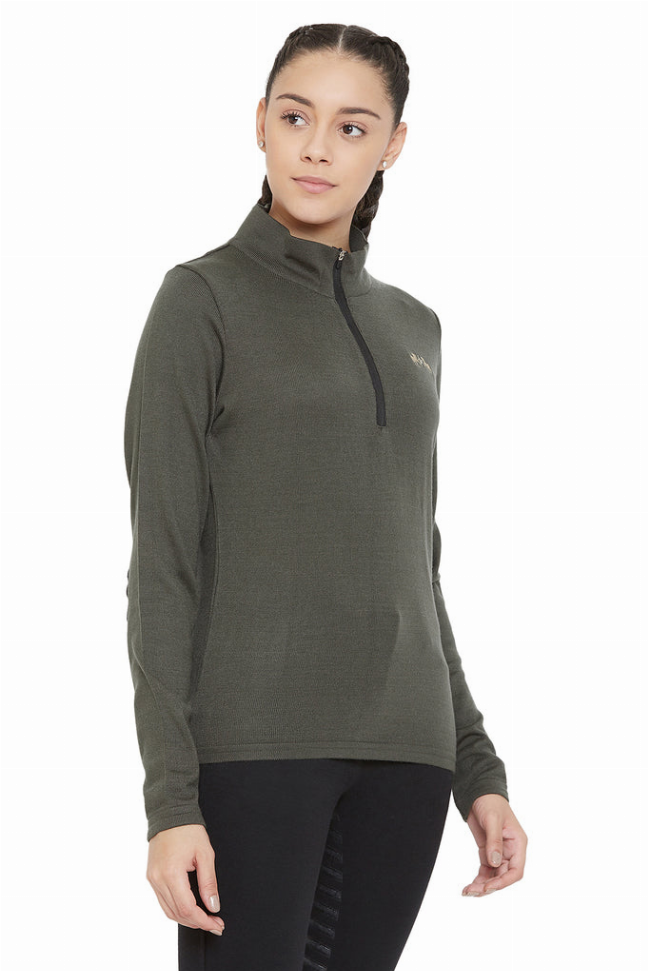 Equine Couture Ladies Fjord Sweater  XL  OLIVE 