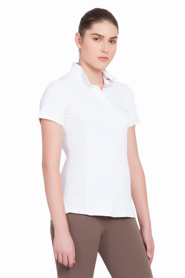 Equine Couture Ladies Cara Short Sleeve Show Shirt Small White