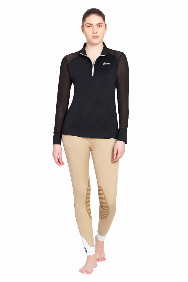 Equine Couture Ladies Erna EquiCool Long Sleeve Sport Shirt XX-Large Black