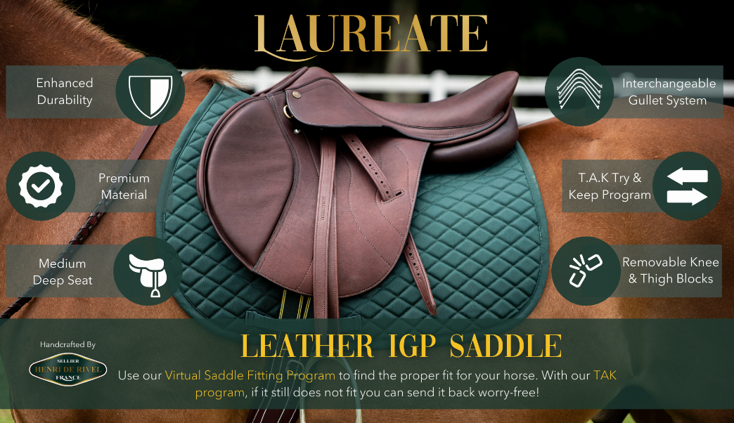 Henri De Rivel Laureate Leather IGP Saddle - 17 Oakbark