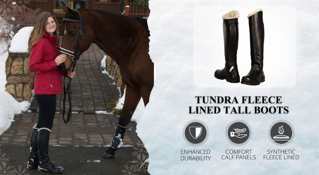TuffRider Women Tundra Fleece Lined Spanish Top Tall Boots 6.5 Black