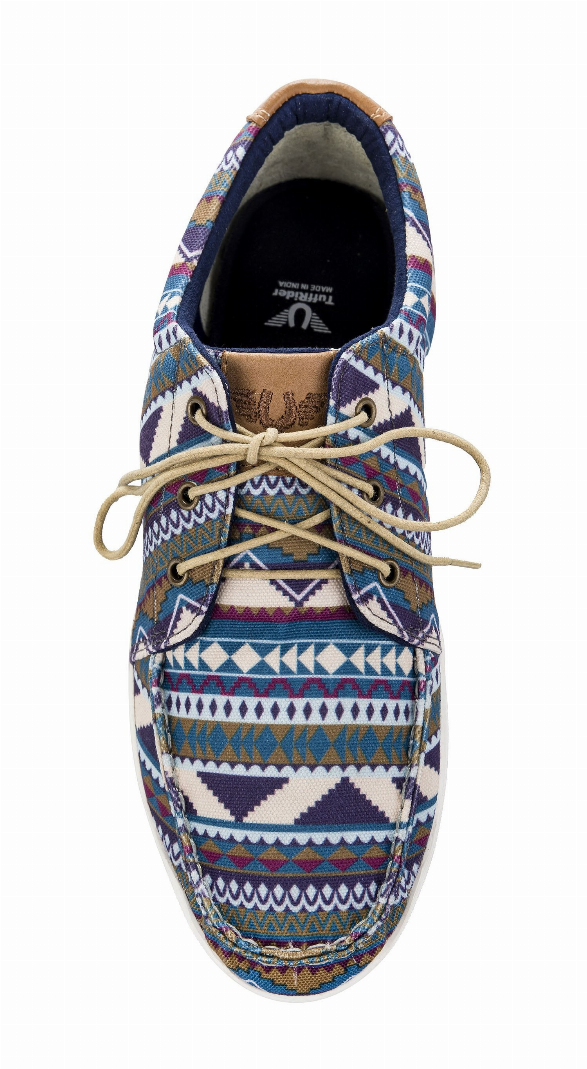 TuffRider Women Lace-Up Canvas Graphix Shoes 9 Teal Pyramids