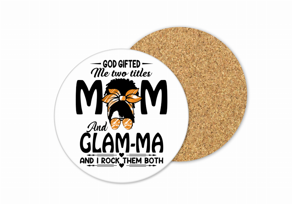 Two Titles Mom Mug and Coaster Set - Mom and Glamma