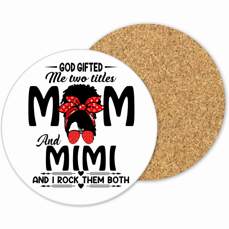 Two Titles Mom Mug and Coaster Set - Mom and Mimi