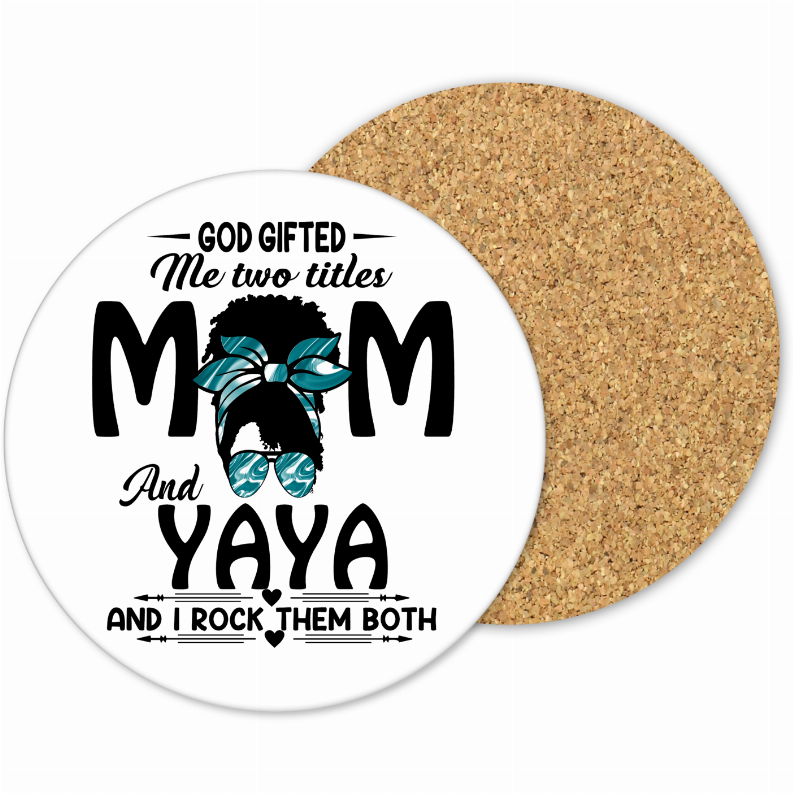 Two Titles Mom Mug and Coaster Set - Mom and Yaya