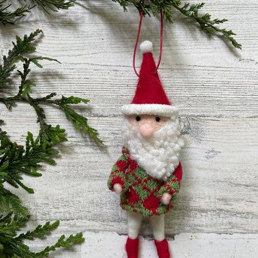 Wool Santa Ornaments - sweater