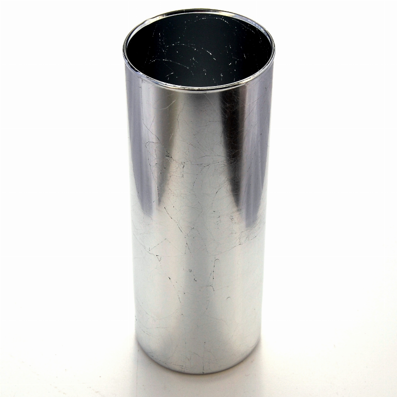 GILT Gilded Glass Cylinder Vase - 10" Silver