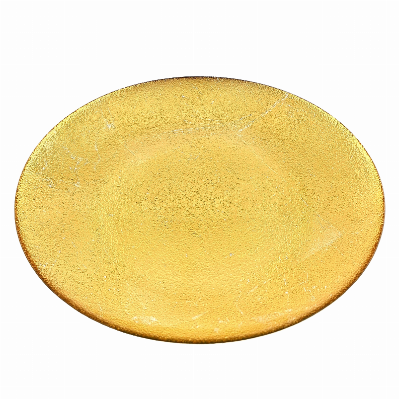 AURA Gilded Glass Plate - 11" Dinner Plate Gold