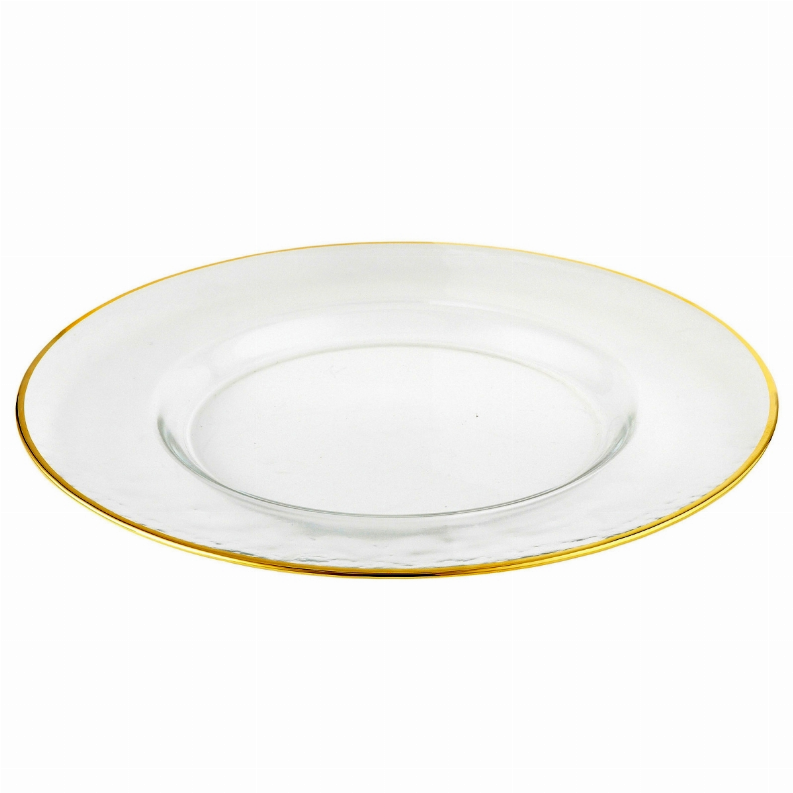 GILT 13" Glass Charger Plate 13" Gold