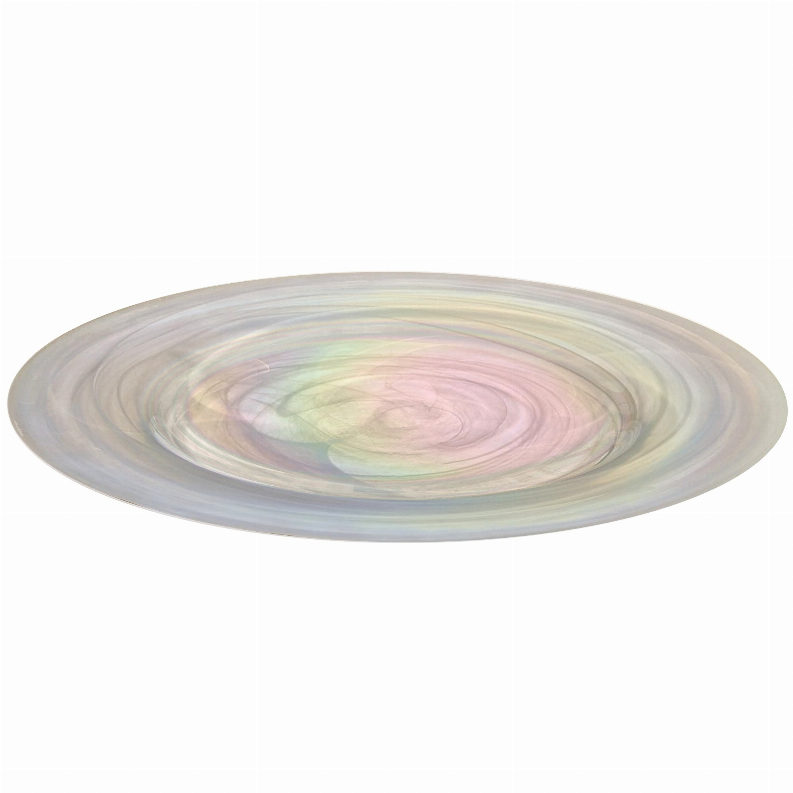NUAGE 13" Glass Charger Plate 13" Iridescent Lucid