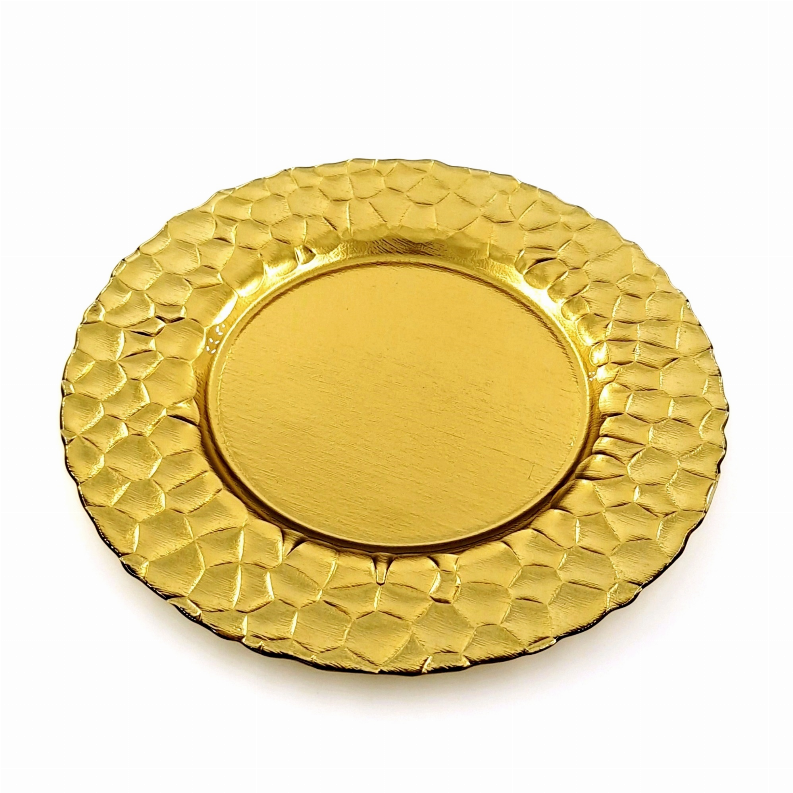 ROCHER 13" Glass Charger Plate 13" Gold