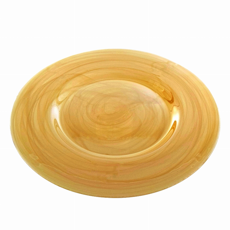 NUAGE 13" Glass Charger Plate 13" Iridescent Gold