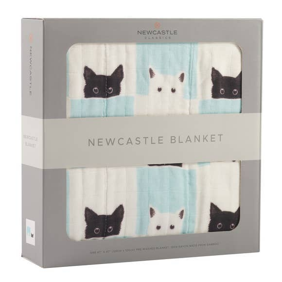 Newcastle Blanket Peek-A-Boo Cats and White 