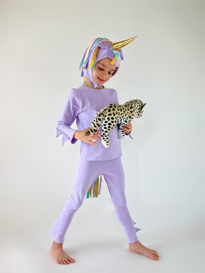 Unicorn Pajama Costume 4/5T Lavender Hat