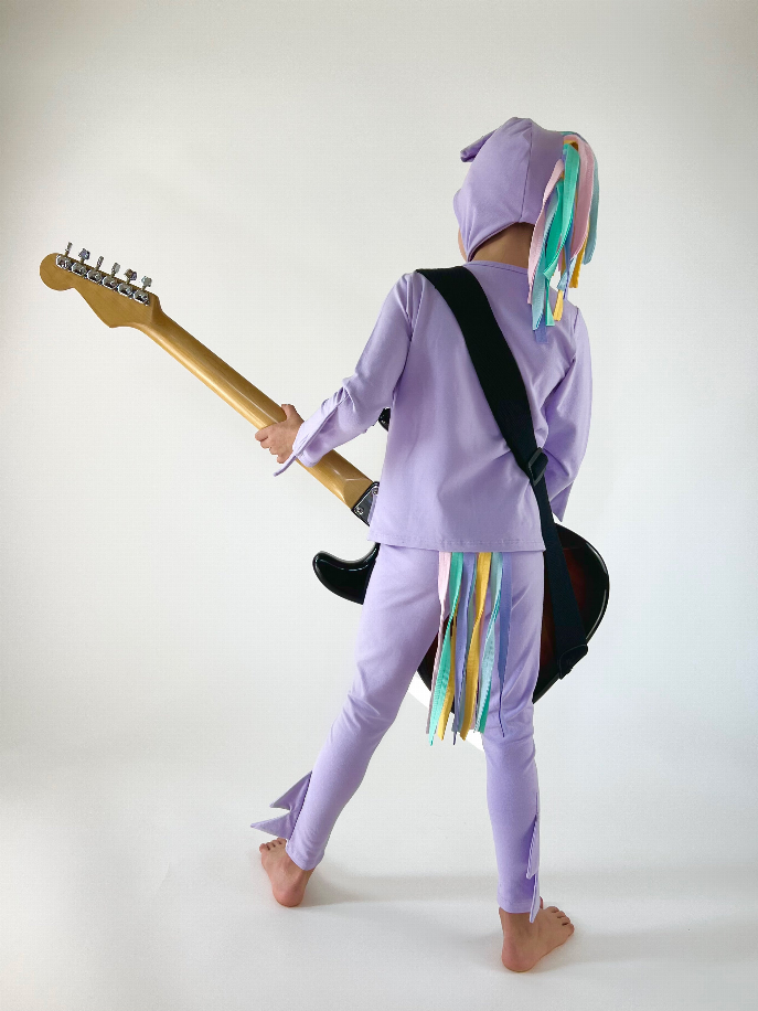 Unicorn Pajama Costume 4/5T Lavender Hat + Tail