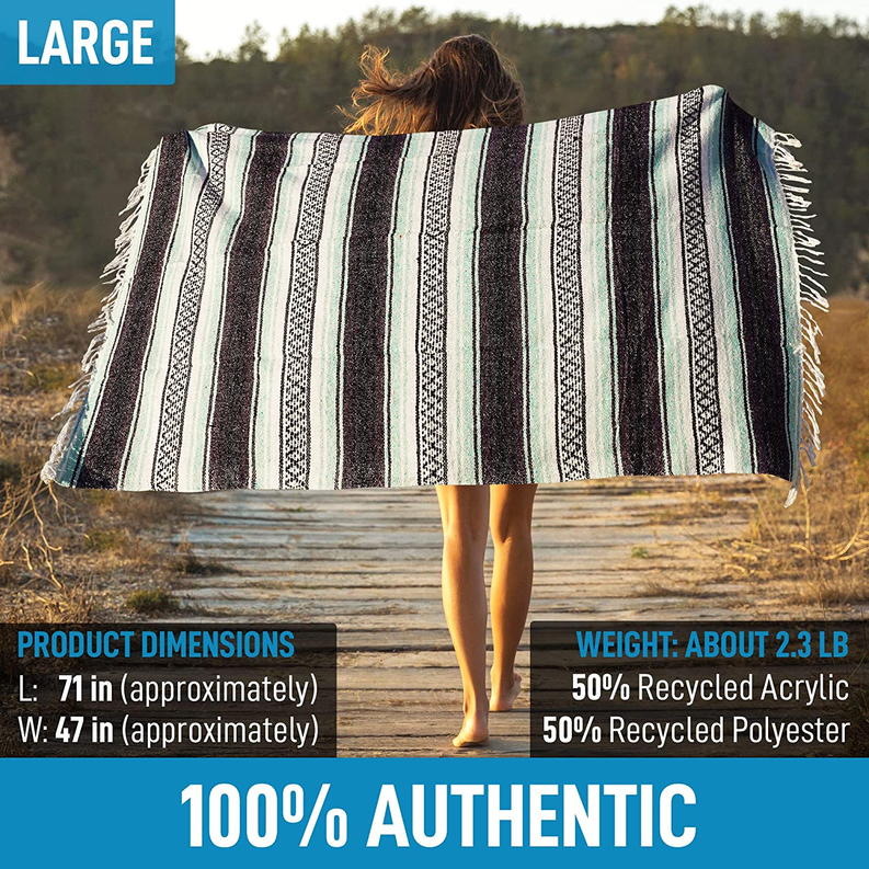 Zulay Home Hand Woven Mexican Blanket PPMRD