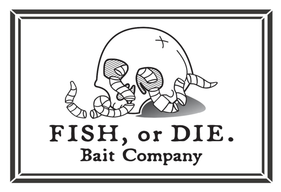 Fish, or Die. Sticker 4 x 2.7  Lehigh Valley Creeks