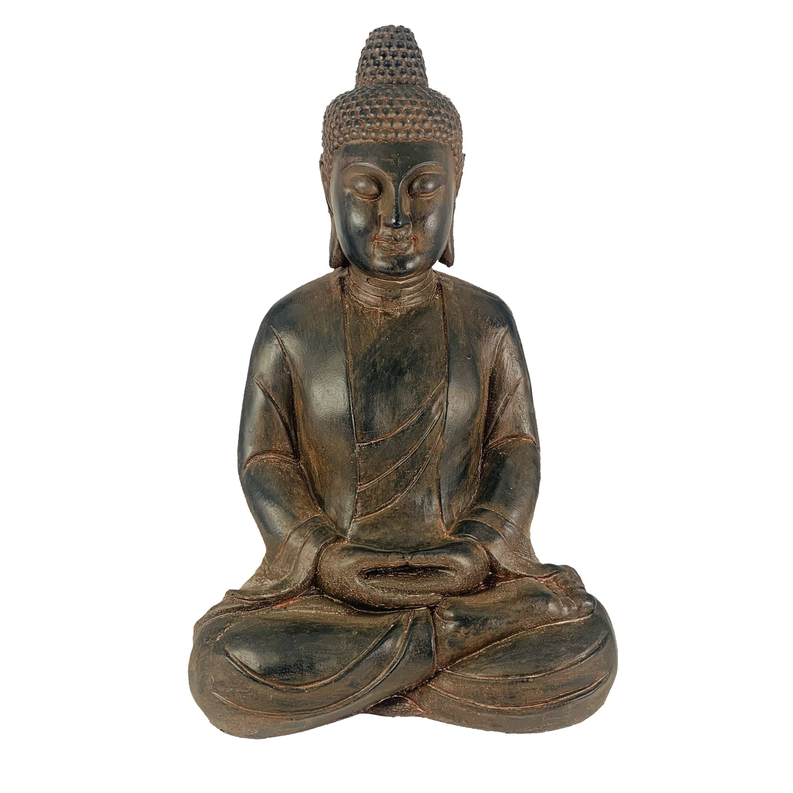 Bronze Style Meditating Buddha Garden Statue