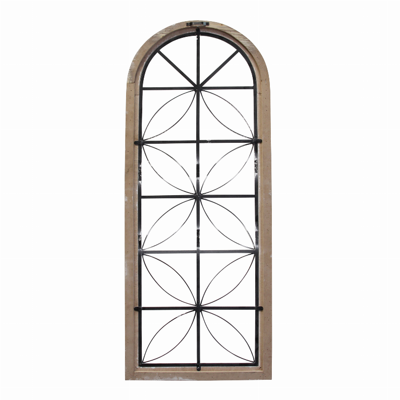 Stratton Home Decor Distressed White Metal and Wood Window Panel