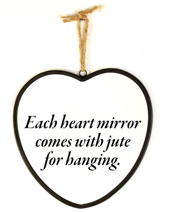 Heart Mirror We Open Our Home Lrg Silver